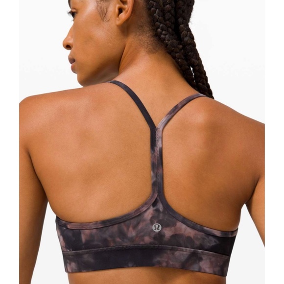 Lululemon Flow Y Sports Bra Top Racerback Tie Dye Activewear Athleisure Pink 6 - Picture 4 of 11